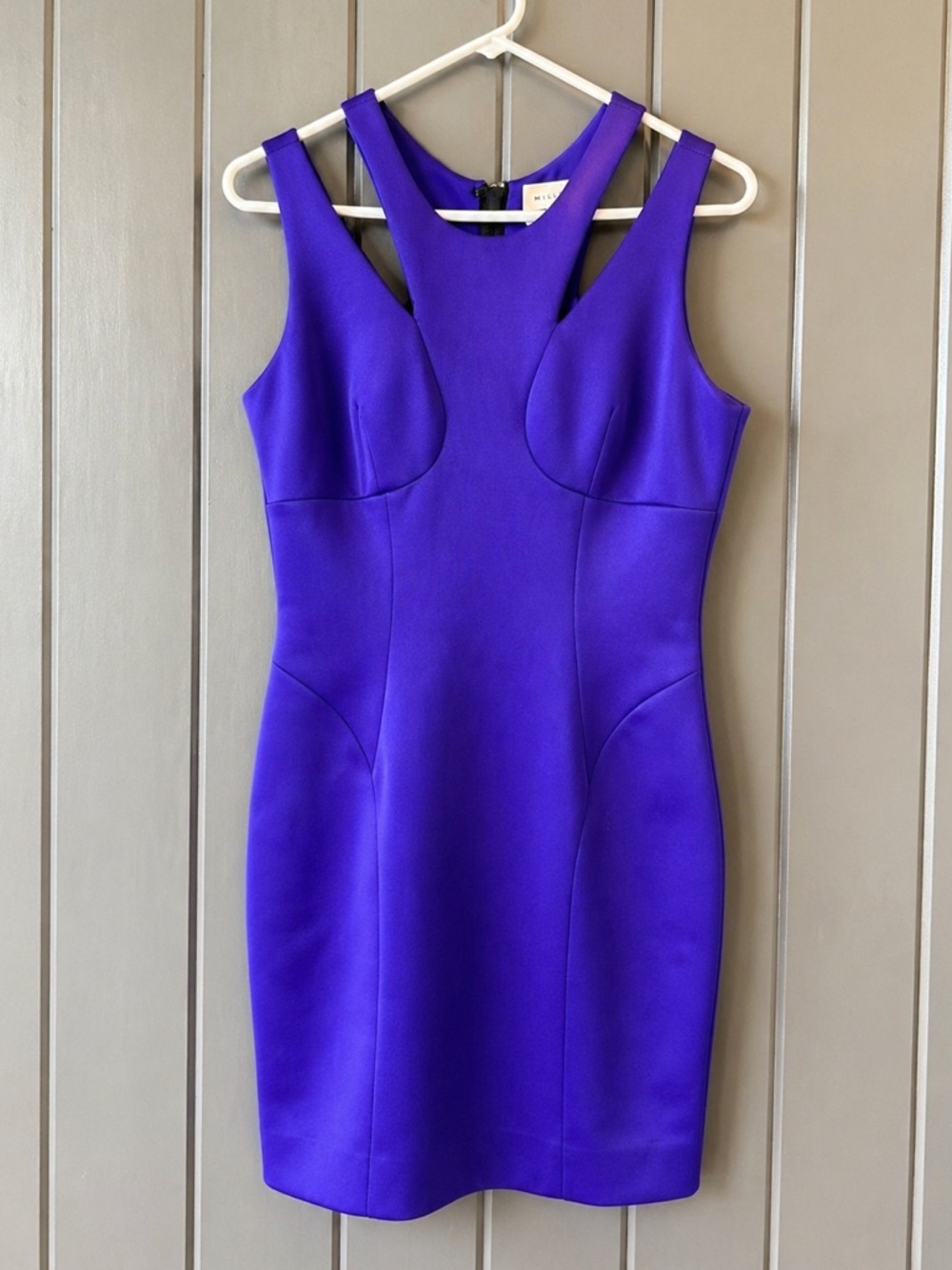 Milly Purple Bodycon Mini Dress Cutout Party Night Out Cocktail Size 6